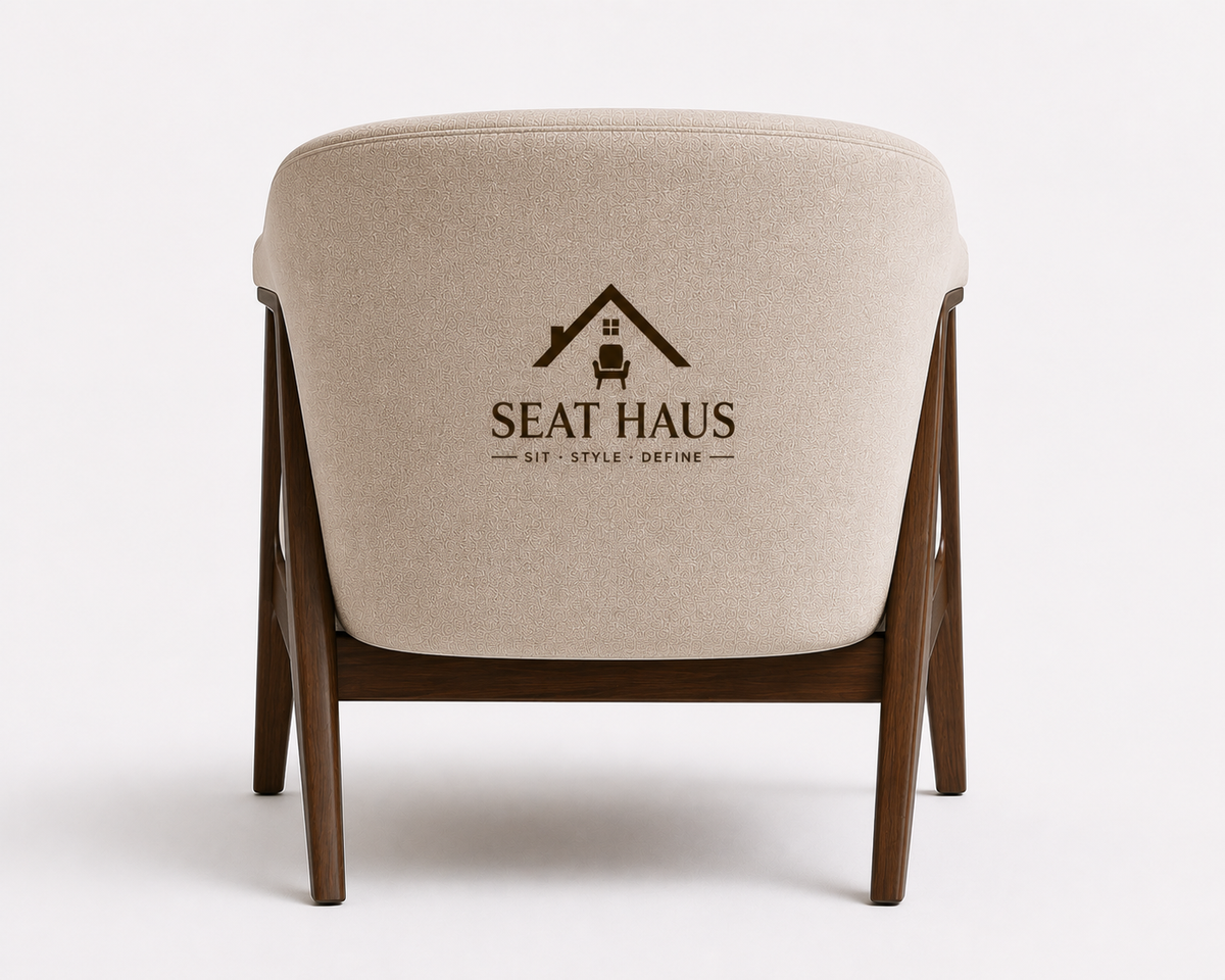 Modern Beige Accent Armchair with Solid Wooden Frame & Premium Upholstery